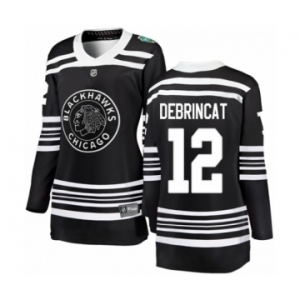 Women's Chicago Blackhawks #12 Alex DeBrincat Black 2019 Winter Classic Fanatics Branded Breakaway NHL Jersey