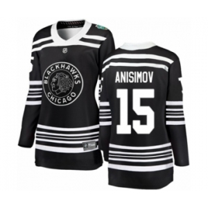 Women's Chicago Blackhawks #15 Artem Anisimov Black 2019 Winter Classic Fanatics Branded Breakaway NHL Jersey
