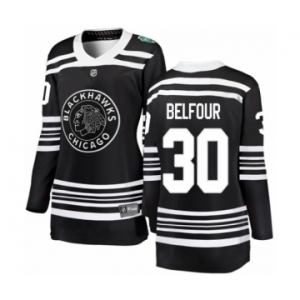 Women's Chicago Blackhawks #30 ED Belfour Black 2019 Winter Classic Fanatics Branded Breakaway NHL Jersey