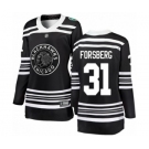 Women's Chicago Blackhawks #31 Anton Forsberg Black 2019 Winter Classic Fanatics Branded Breakaway NHL Jersey