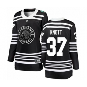 Women's Chicago Blackhawks #37 Graham Knott Black 2019 Winter Classic Fanatics Branded Breakaway NHL Jersey