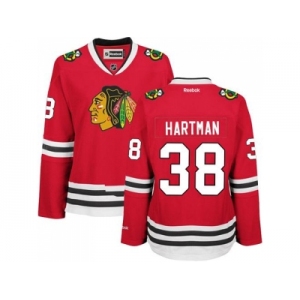 Women's Chicago Blackhawks #38 Ryan Hartman Red Home Stitched NHL Jersey