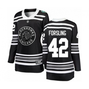 Women's Chicago Blackhawks #42 Gustav Forsling Black 2019 Winter Classic Fanatics Branded Breakaway NHL Jersey