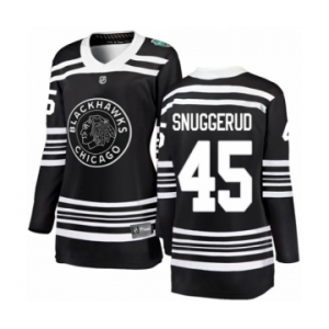Women's Chicago Blackhawks #45 Luc Snuggerud Black 2019 Winter Classic Fanatics Branded Breakaway NHL Jersey