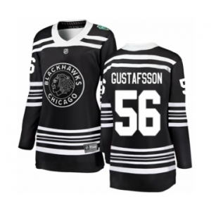 Women's Chicago Blackhawks #56 Erik Gustafsson Black 2019 Winter Classic Fanatics Branded Breakaway NHL Jersey