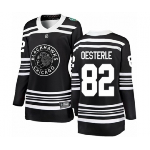 Women's Chicago Blackhawks #82 Jordan Oesterle Black 2019 Winter Classic Fanatics Branded Breakaway NHL Jersey