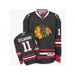 Women's Reebok Chicago Blackhawks #11 Andrew Desjardins Premier Black Third NHL Jersey