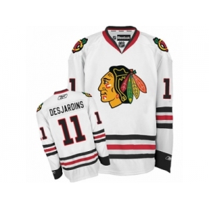 Women's Reebok Chicago Blackhawks #11 Andrew Desjardins Premier White Away NHL Jersey