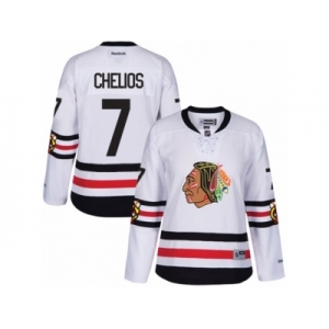 Women's Reebok Chicago Blackhawks #7 Chris Chelios Authentic White 2017 Winter Classic NHL Jersey