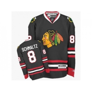 Women's Reebok Chicago Blackhawks #8 Nick Schmaltz Premier Black Third NHL Jersey