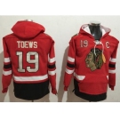 Chicago Blackhawks #19 Jonathan Toews Red Name & Number Pullover NHL Hoodie