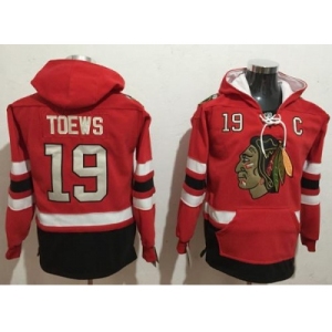 Chicago Blackhawks #19 Jonathan Toews Red Name & Number Pullover NHL Hoodie
