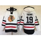 Chicago Blackhawks #19 Jonathan Toews White Sawyer Hooded Sweatshirt 2017 Winter Classic Stitched NHL Jersey