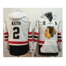 Chicago Blackhawks #2 Duncan Keith White Name & Number Pullover NHL Hoodie