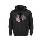 Chicago Blackhawks Majestic Black Game Reflex Pullover Hoodie