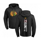 NHL Adidas Chicago Blackhawks #14 Chris Kunitz Black Backer Pullover Hoodie