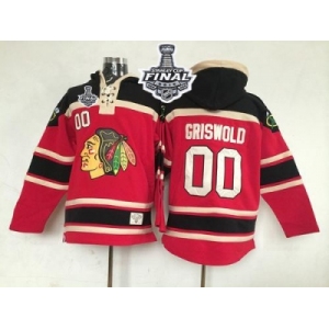 NHL Chicago Blackhawks #00 Clark Griswold Red Sawyer Hooded Sweatshirt 2015 Stanley Cup Stitched Jerseys
