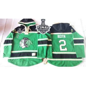 NHL Chicago Blackhawks #2 Duncan Keith Green St. Patrick's Day McNary Lace Hoodie 2015 Stanley Cup Stitched Jerseys