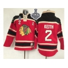 NHL Chicago Blackhawks #2 Duncan Keith Red Sawyer Hooded Sweatshirt 2015 Stanley Cup Stitched Jerseys