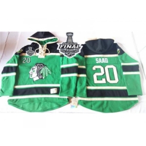 NHL Chicago Blackhawks #20 Brandon Saad Green St. Patrick's Day McNary Lace Hoodie 2015 Stanley Cup Stitched Jerseys