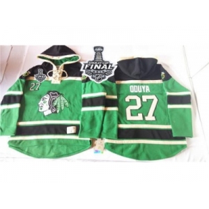 NHL Chicago Blackhawks #27 Johnny Oduya Green St. Patrick's Day McNary Lace Hoodie 2015 Stanley Cup Stitched Jerseys