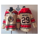 NHL Chicago Blackhawks #29 Bryan Bickell Cream Sawyer Hooded Sweatshirt 2015 Stanley Cup Stitched Jerseys