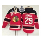 NHL Chicago Blackhawks #29 Bryan Bickell Red Sawyer Hooded Sweatshirt 2015 Stanley Cup Stitched Jerseys