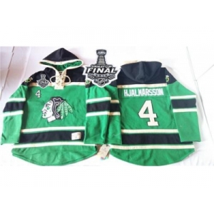 NHL Chicago Blackhawks #4 Niklas Hjalmarsson Green St. Patrick's Day McNary Lace Hoodie 2015 Stanley Cup Stitched Jerseys