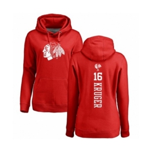 NHL Women Adidas Chicago Blackhawks #16 Marcus Kruger Red One Color Backer Pullover Hoodie