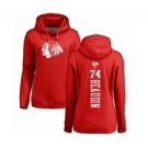 NHL Women Adidas Chicago Blackhawks #74 Nicolas Beaudin Red One Color Backer Pullover Hoodie