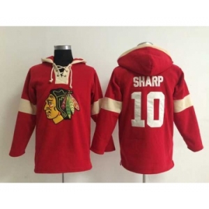 nhl jerseys chicago blackhawks #10 sharp red-cream-1[pullover hooded sweatshirt]