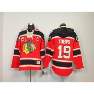 nhl jerseys chicago blackhawks #19 toews red[pullover hooded sweatshirt patch C]
