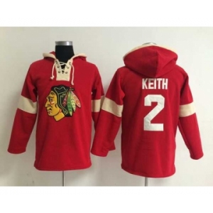 nhl jerseys chicago blackhawks #2 keith red-cream[pullover hooded sweatshirt]