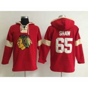 nhl jerseys chicago blackhawks #65 shaw red-cream[pullover hooded sweatshirt]