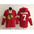 nhl jerseys chicago blackhawks #7 seabrook red-cream[pullover hooded sweatshirt]