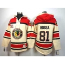 nhl jerseys chicago blackhawks #81 hossa cream-red[pullover hooded sweatshirt]