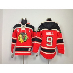 nhl jerseys chicago blackhawks #9 hull red[pullover hooded sweatshirt A]