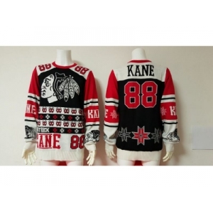 NHL Chicago Blackhawks #88 Patrick Kane Black Red Sweater