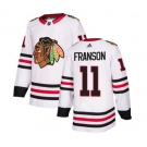 Youth Adidas Chicago Blackhawks #11 Cody Franson Authentic White Away NHL Jersey
