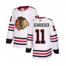 Youth Adidas Chicago Blackhawks #11 Jordan Schroeder Authentic White Away NHL Jersey