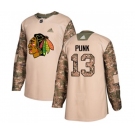 Youth Adidas Chicago Blackhawks #13 CM Punk Authentic Camo Veterans Day Practice NHL Jersey