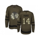 Youth Adidas Chicago Blackhawks #14 Richard Panik Green Salute to Service Stitched NHL Jersey