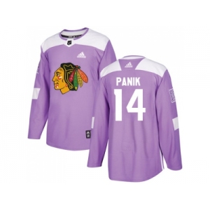Youth Adidas Chicago Blackhawks #14 Richard Panik Purple Authentic Fights Cancer Stitched NHL Jersey