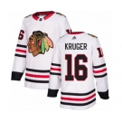 Youth Adidas Chicago Blackhawks #16 Marcus Kruger Authentic White Away NHL Jersey