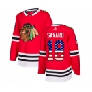 Youth Adidas Chicago Blackhawks #18 Denis Savard Authentic Red USA Flag Fashion NHL Jersey
