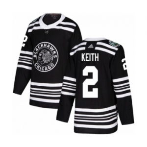 Youth Adidas Chicago Blackhawks #2 Duncan Keith Authentic Black 2019 Winter Classic NHL Jersey