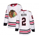 Youth Adidas Chicago Blackhawks #2 Duncan Keith Authentic White Away NHL Jersey