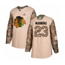 Youth Adidas Chicago Blackhawks #23 Brandon Manning Authentic Camo Veterans Day Practice NHL Jersey