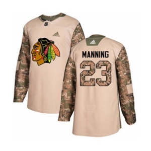 Youth Adidas Chicago Blackhawks #23 Brandon Manning Authentic Camo Veterans Day Practice NHL Jersey