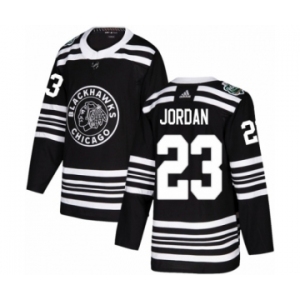 Youth Adidas Chicago Blackhawks #23 Michael Jordan Authentic Black 2019 Winter Classic NHL Jersey